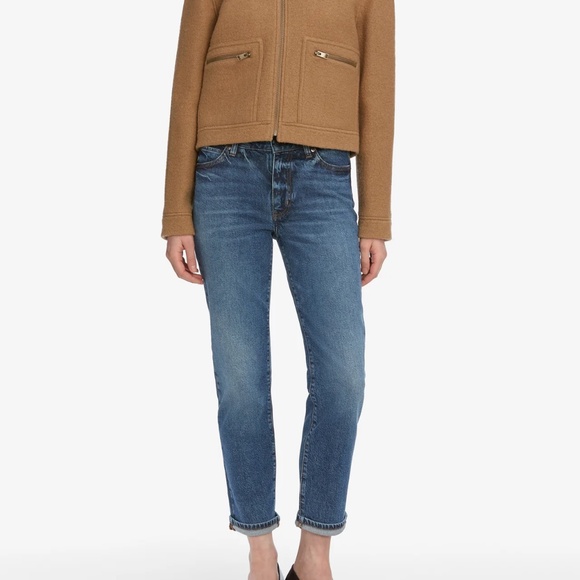 NWOT  Frame Denim The Borrowed Jeans Size: 27 Blue, Mid-Rise, Straight - Picture 10 of 11